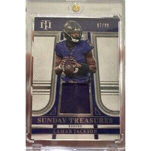 2023 National Treasures LAMAR JACKSON 07/99 INSANE Sunday Treasures Ravens